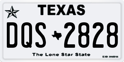 TX license plate DQS2828
