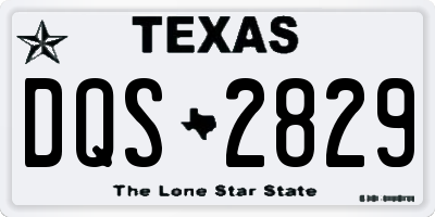 TX license plate DQS2829