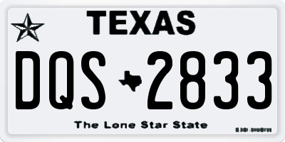 TX license plate DQS2833