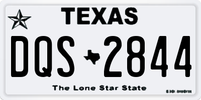 TX license plate DQS2844