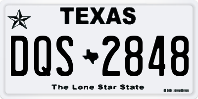 TX license plate DQS2848