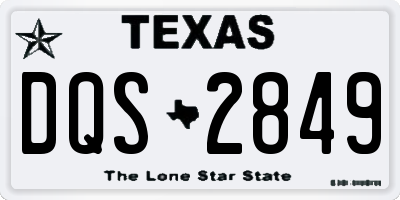 TX license plate DQS2849