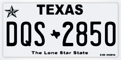 TX license plate DQS2850