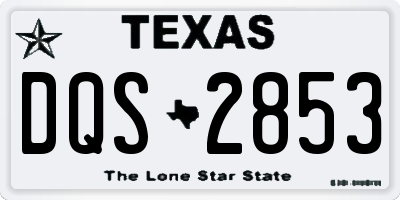 TX license plate DQS2853