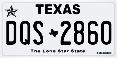 TX license plate DQS2860
