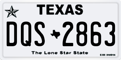 TX license plate DQS2863