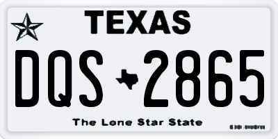 TX license plate DQS2865