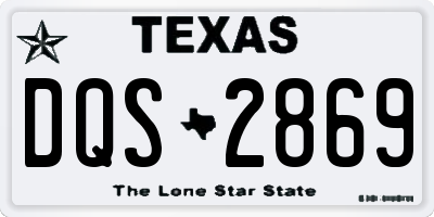 TX license plate DQS2869
