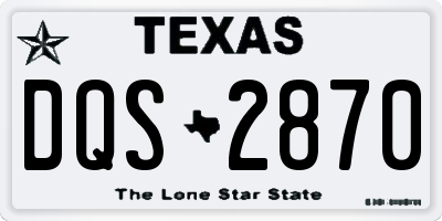 TX license plate DQS2870