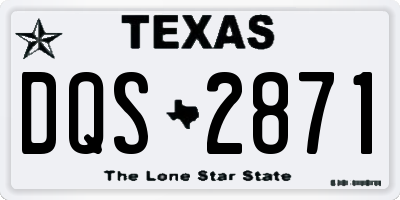TX license plate DQS2871