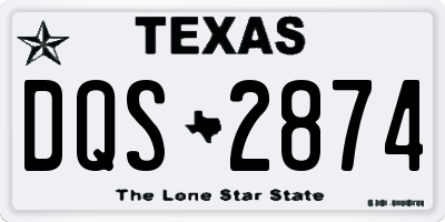 TX license plate DQS2874