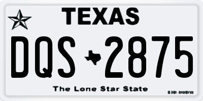 TX license plate DQS2875