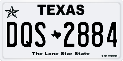 TX license plate DQS2884