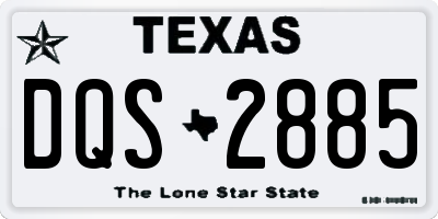 TX license plate DQS2885