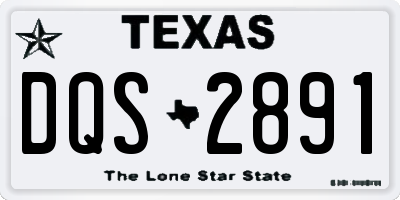 TX license plate DQS2891