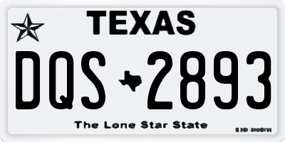 TX license plate DQS2893
