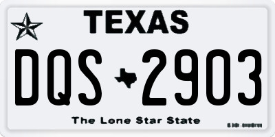 TX license plate DQS2903