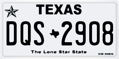 TX license plate DQS2908