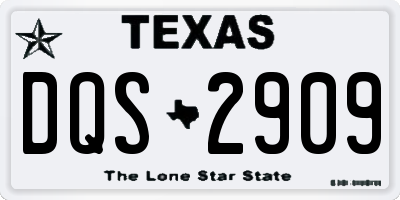 TX license plate DQS2909