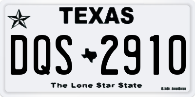 TX license plate DQS2910