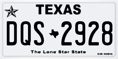 TX license plate DQS2928