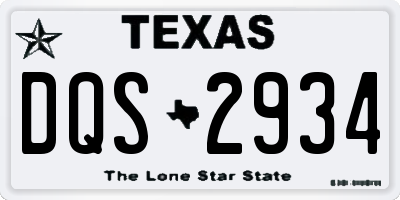 TX license plate DQS2934