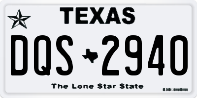 TX license plate DQS2940