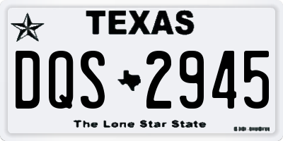 TX license plate DQS2945