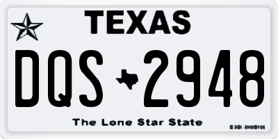 TX license plate DQS2948