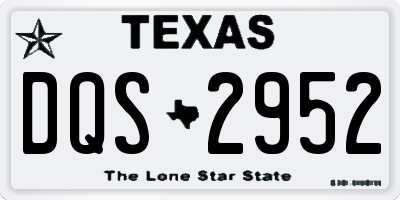 TX license plate DQS2952