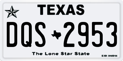 TX license plate DQS2953