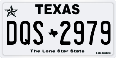 TX license plate DQS2979