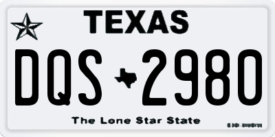 TX license plate DQS2980