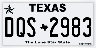 TX license plate DQS2983