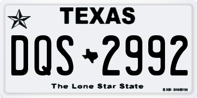 TX license plate DQS2992