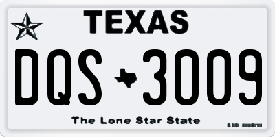 TX license plate DQS3009