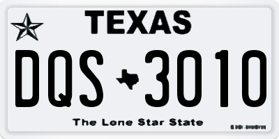 TX license plate DQS3010