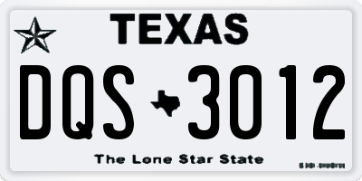 TX license plate DQS3012