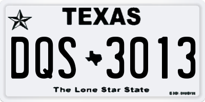 TX license plate DQS3013