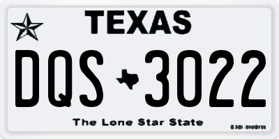 TX license plate DQS3022