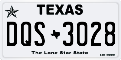 TX license plate DQS3028