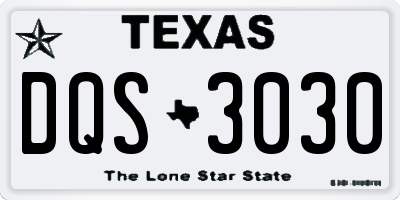 TX license plate DQS3030