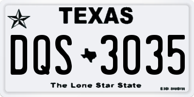 TX license plate DQS3035