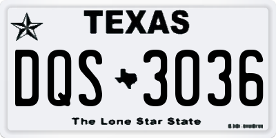 TX license plate DQS3036