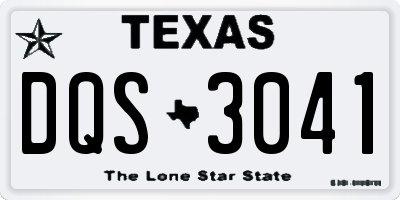 TX license plate DQS3041