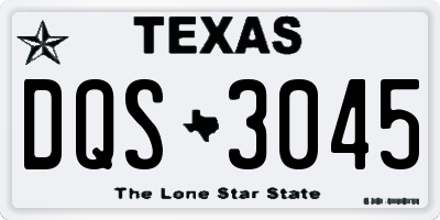 TX license plate DQS3045