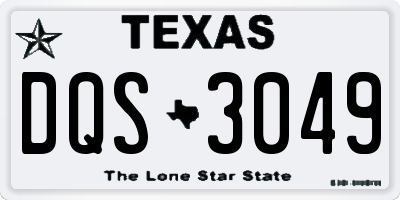 TX license plate DQS3049