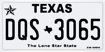 TX license plate DQS3065