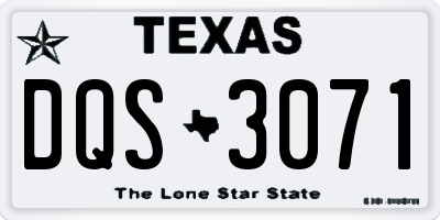 TX license plate DQS3071