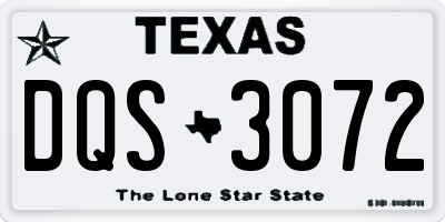 TX license plate DQS3072